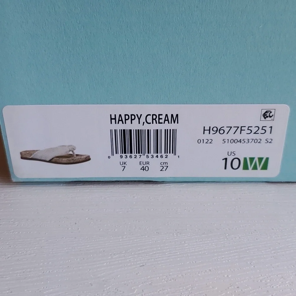 Life Stride Velocity 2.0 Cream Happy Sandals 10 Wide NWT